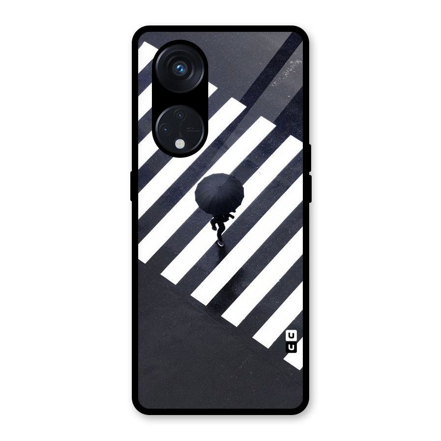 Zebra Walking Glass Back Case for Reno8 T 5G