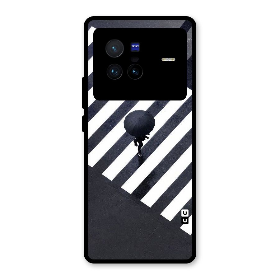 Zebra Walking Glass Back Case for Vivo X80