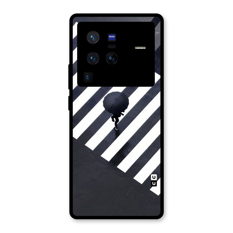 Zebra Walking Glass Back Case for Vivo X80 Pro
