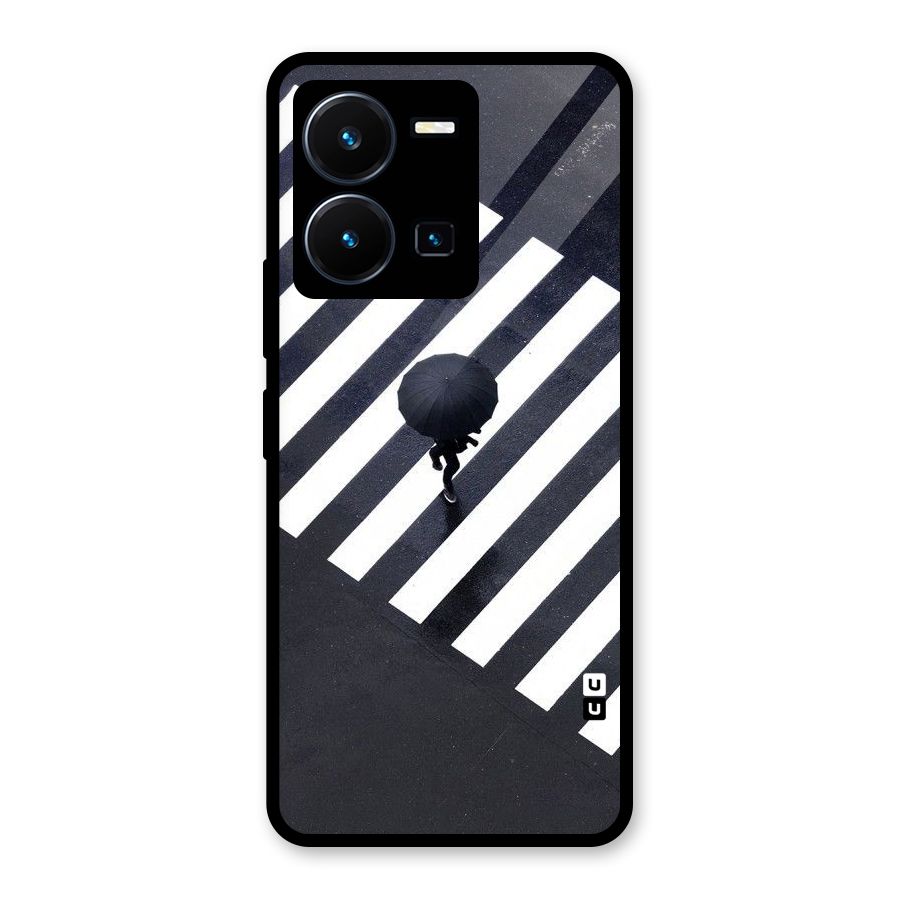 Zebra Walking Glass Back Case for Vivo Y35
