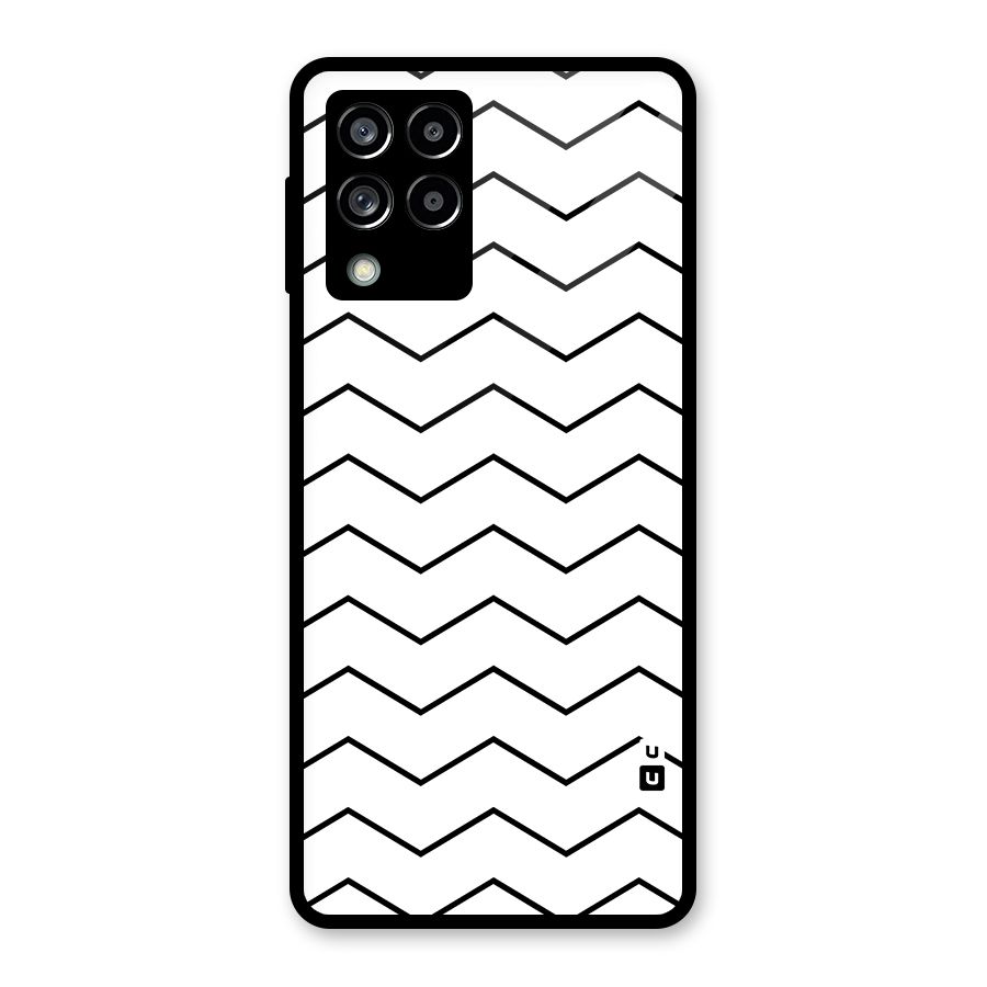 ZigZag Simple Classic Lines Glass Back Case for Galaxy M53 5G