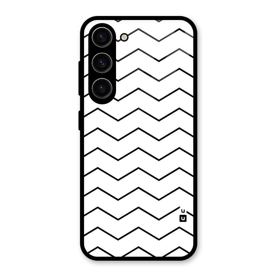 ZigZag Simple Classic Lines Glass Back Case for Galaxy S23