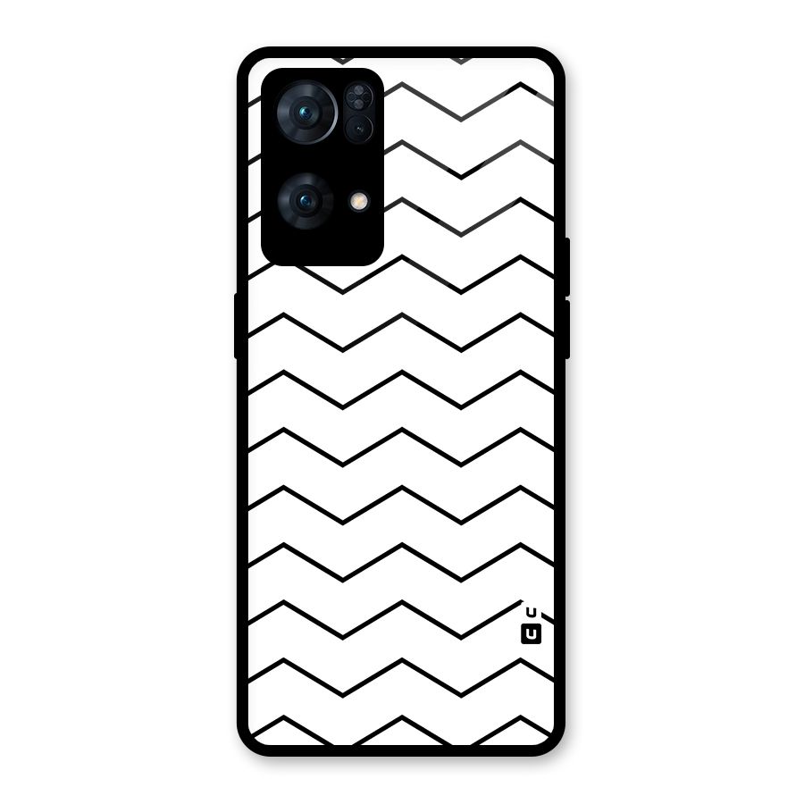 ZigZag Simple Classic Lines Glass Back Case for Oppo Reno7 Pro 5G