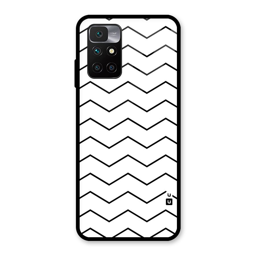 ZigZag Simple Classic Lines Glass Back Case for Redmi 10 Prime