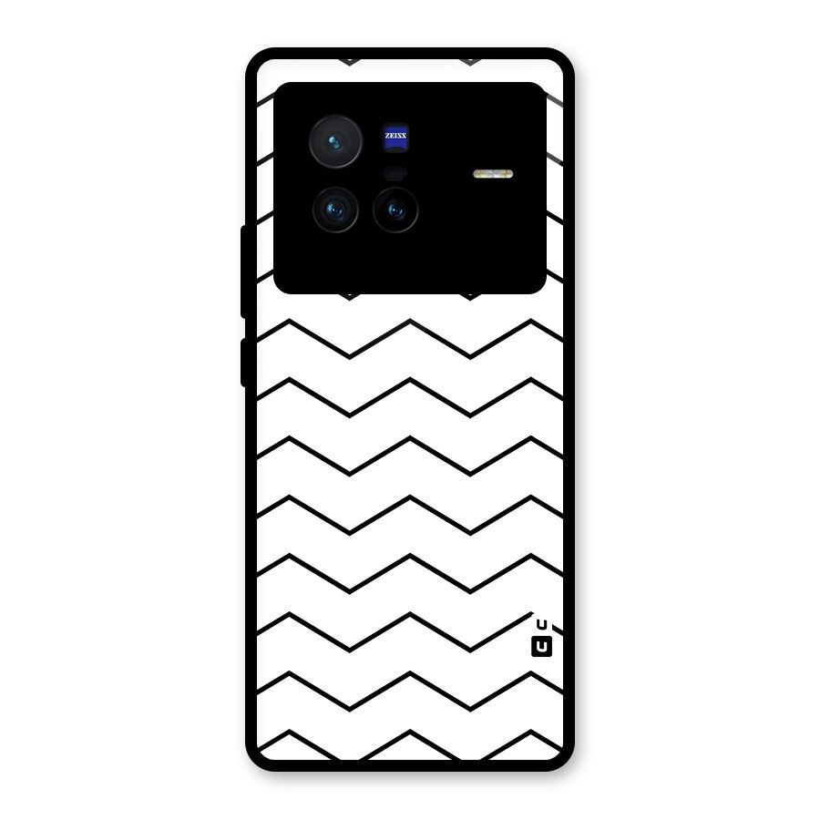 ZigZag Simple Classic Lines Glass Back Case for Vivo X80