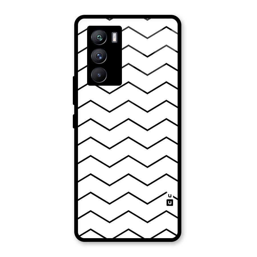 ZigZag Simple Classic Lines Glass Back Case for Vivo iQOO 9 SE