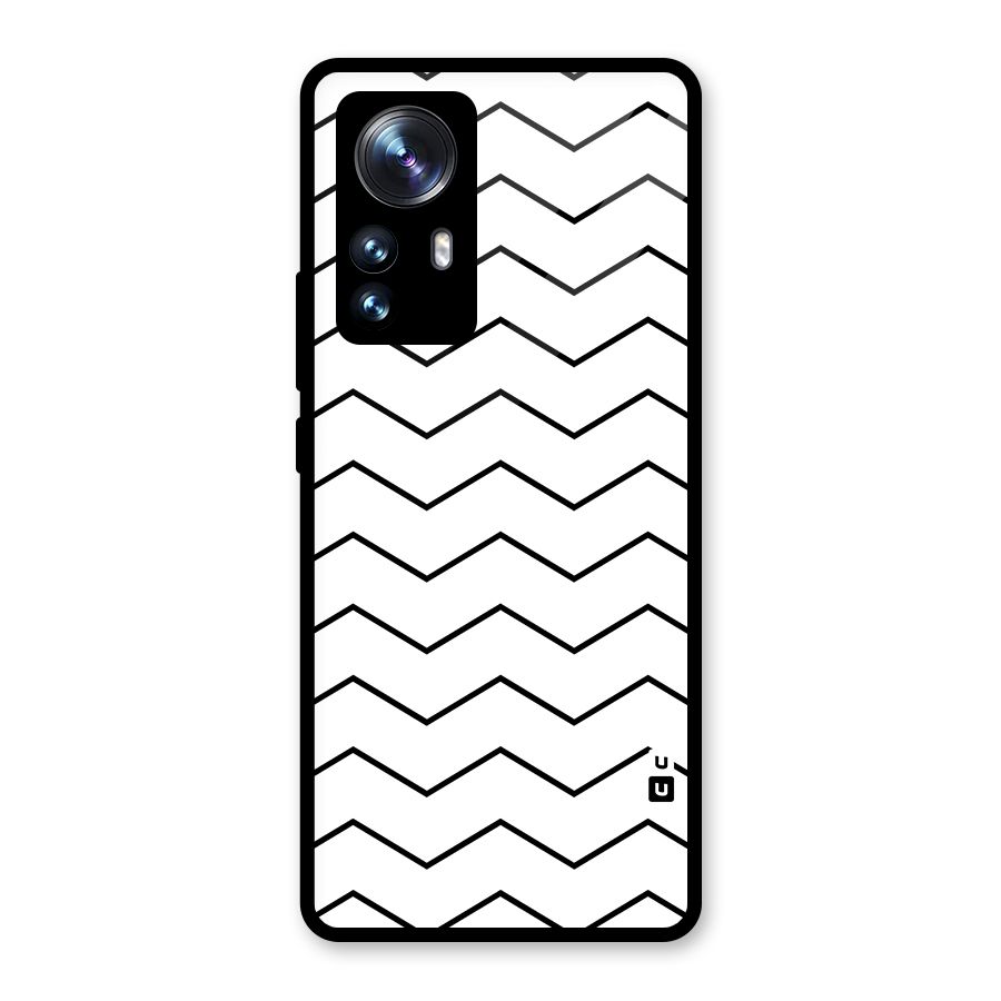 ZigZag Simple Classic Lines Glass Back Case for Xiaomi 12 Pro