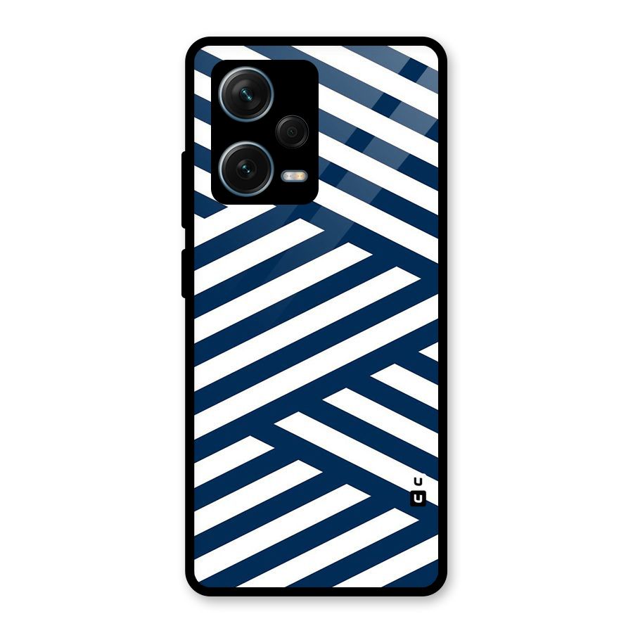 Zip Zap Pattern Glass Back Case for Redmi Note 12 Pro Plus 5G