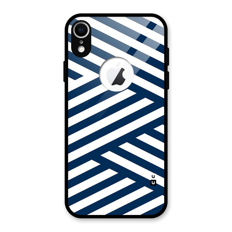 Zip Zap Pattern Glass Back Case for iPhone XR Logo Cut