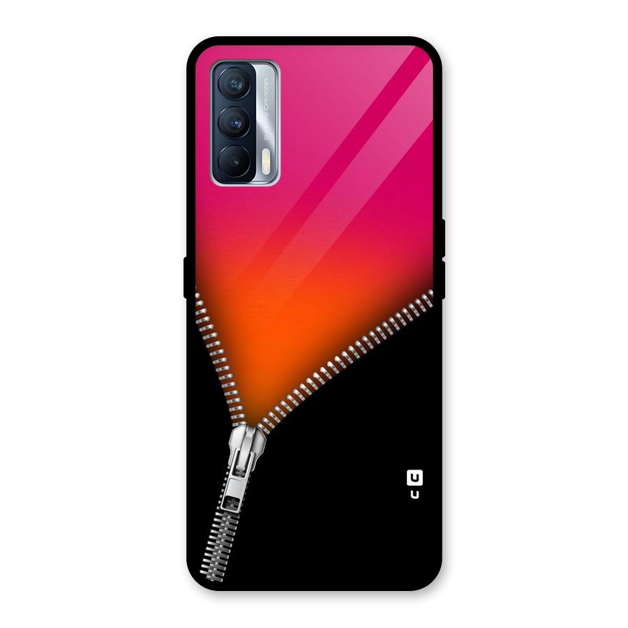 Zipper Print Glass Back Case for Realme X7