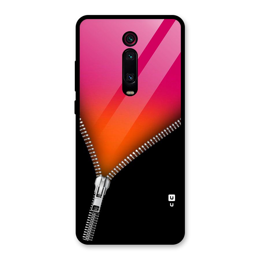 Zipper Print Glass Back Case for Redmi K20 Pro