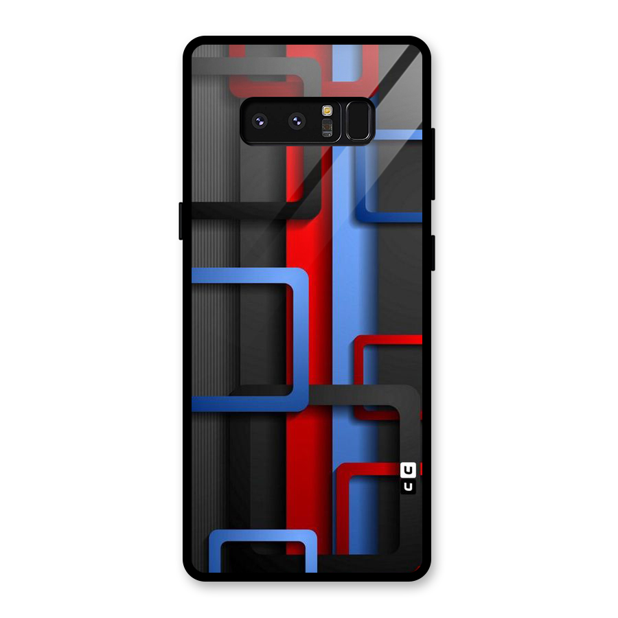 Abstract Box Glass Back Case for Galaxy Note 8