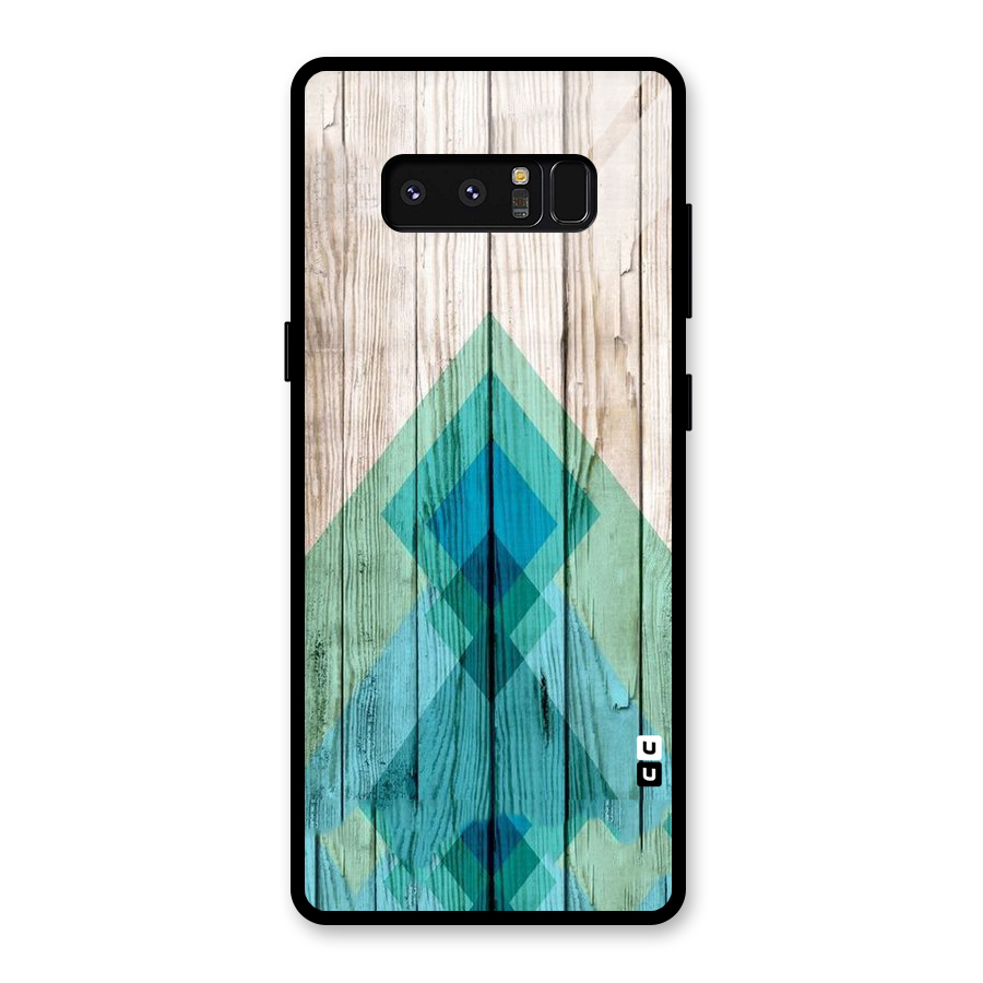 Abstract Green And Wood Glass Back Case for Galaxy Note 8