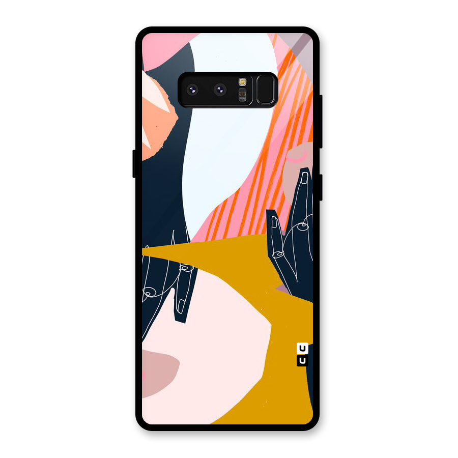 Abstract Hands Glass Back Case for Galaxy Note 8