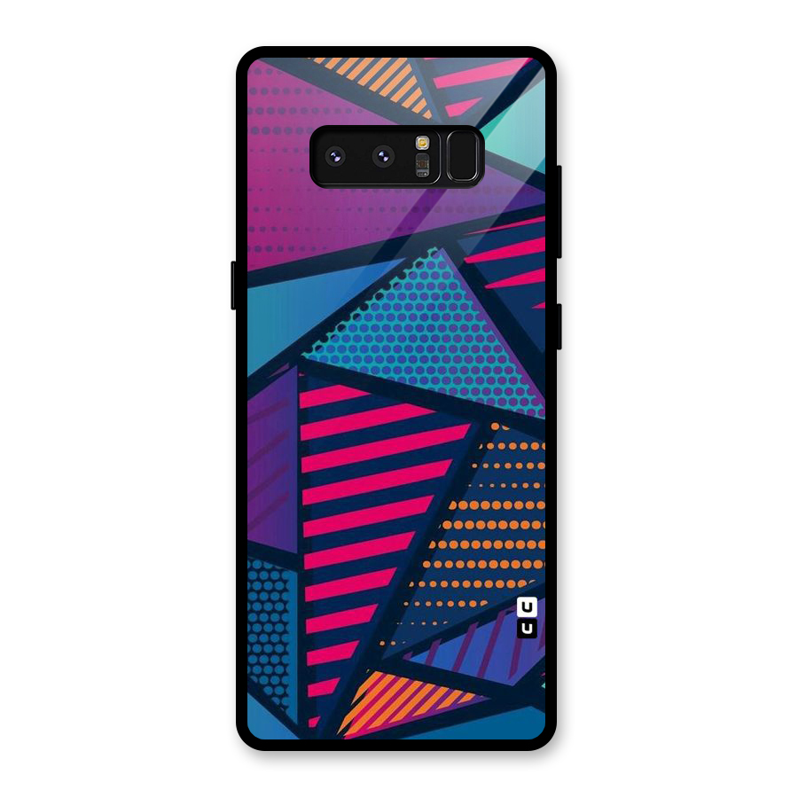Abstract Lines Polka Glass Back Case for Galaxy Note 8