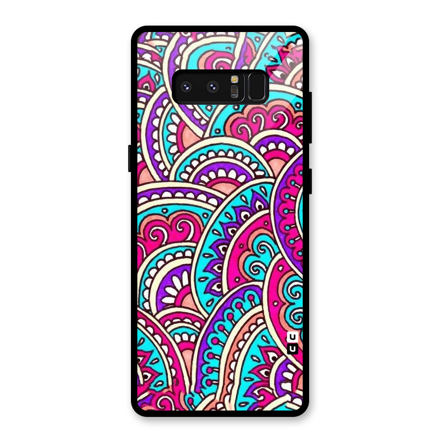 Abstract Rangoli Design Glass Back Case for Galaxy Note 8