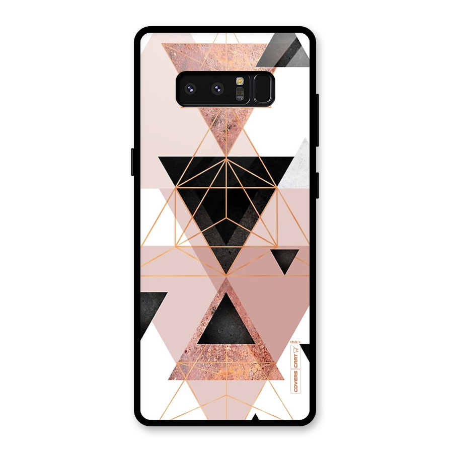 Abstract Rose Gold Triangles Glass Back Case for Galaxy Note 8