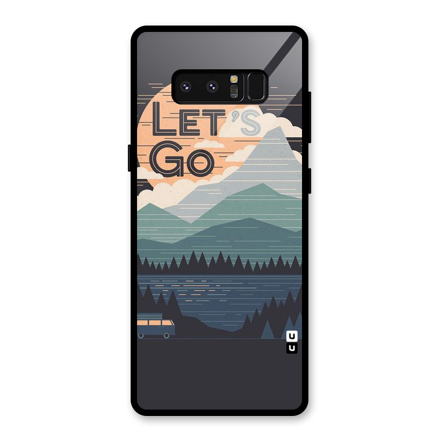 Abstract Travel Glass Back Case for Galaxy Note 8