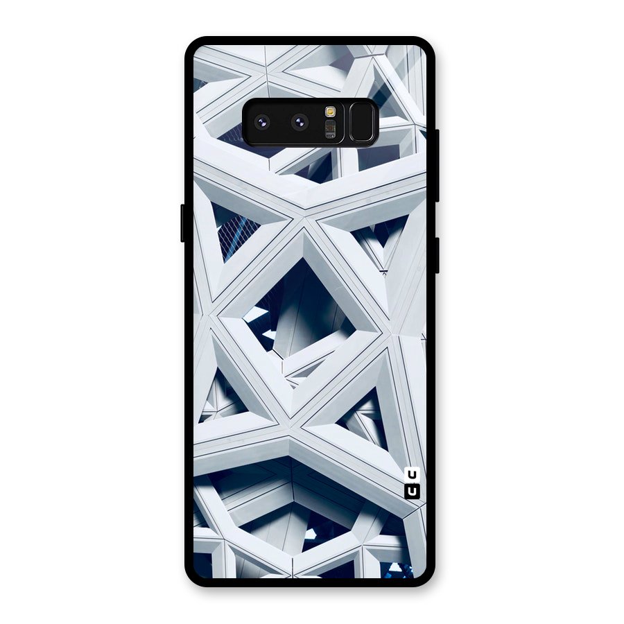 Abstract White Lines Glass Back Case for Galaxy Note 8