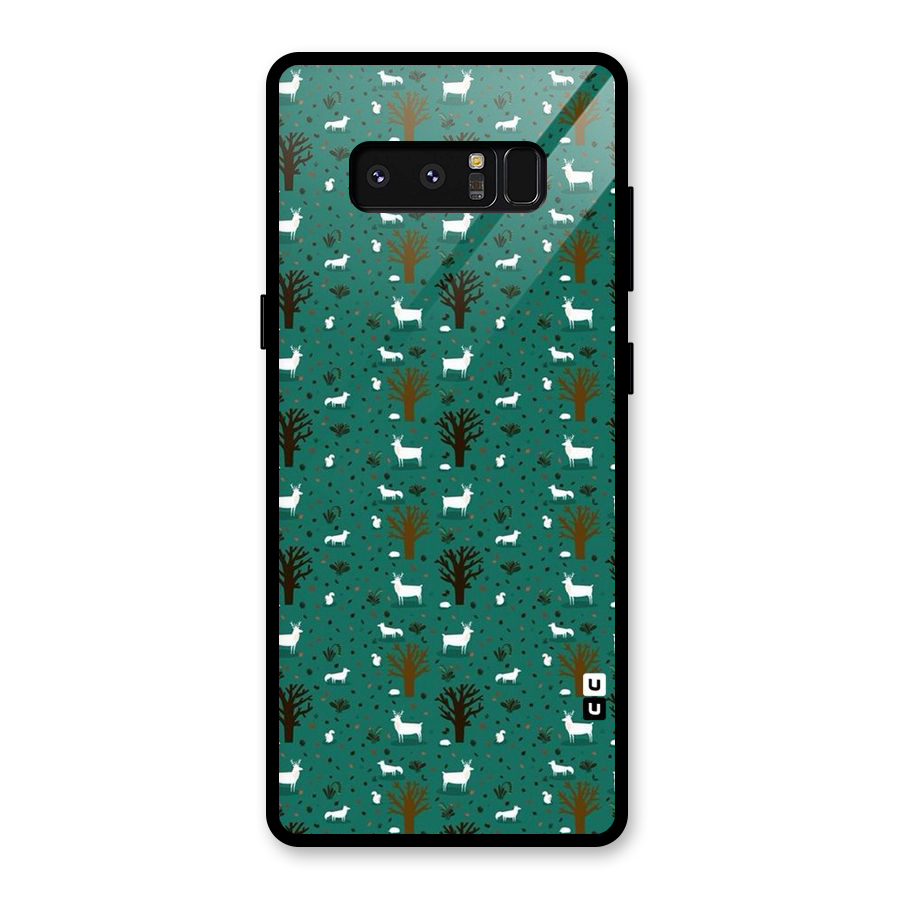 Animal Grass Pattern Glass Back Case for Galaxy Note 8