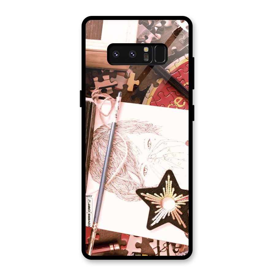 Artistic Messy Glass Back Case for Galaxy Note 8