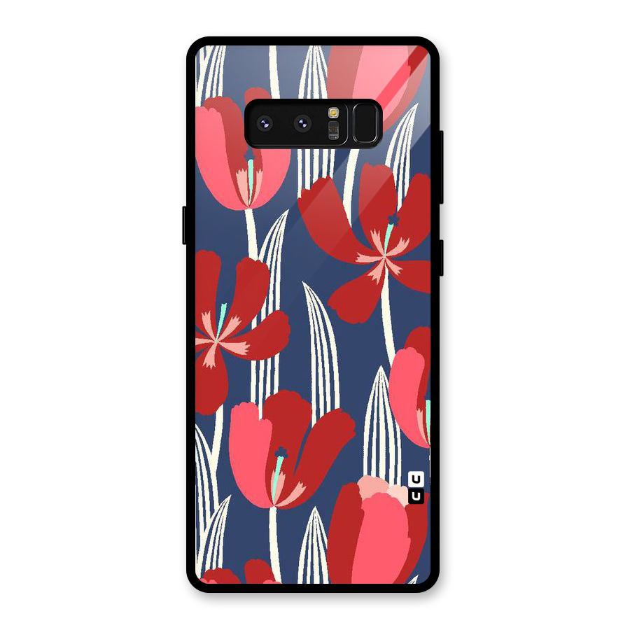 Artistic Tulips Glass Back Case for Galaxy Note 8