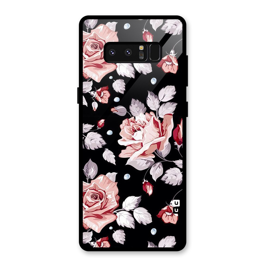 Artsy Floral Glass Back Case for Galaxy Note 8