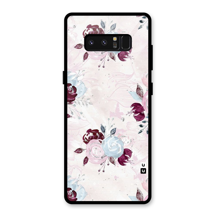 Artsy Florasy Glass Back Case for Galaxy Note 8