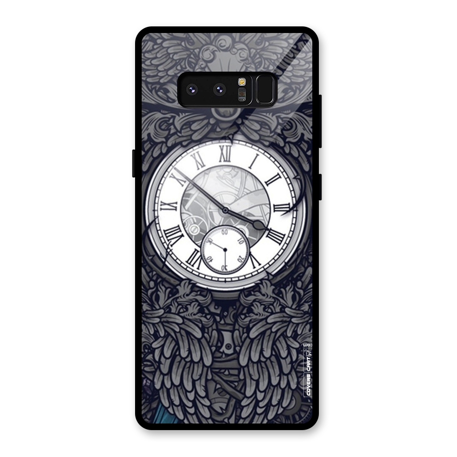 Artsy Wall Clock Glass Back Case for Galaxy Note 8