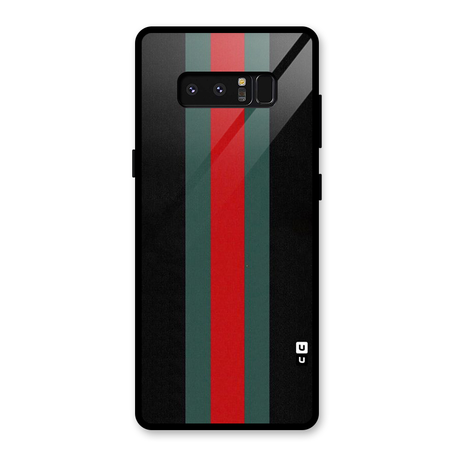 Basic Colored Stripes Glass Back Case for Galaxy Note 8