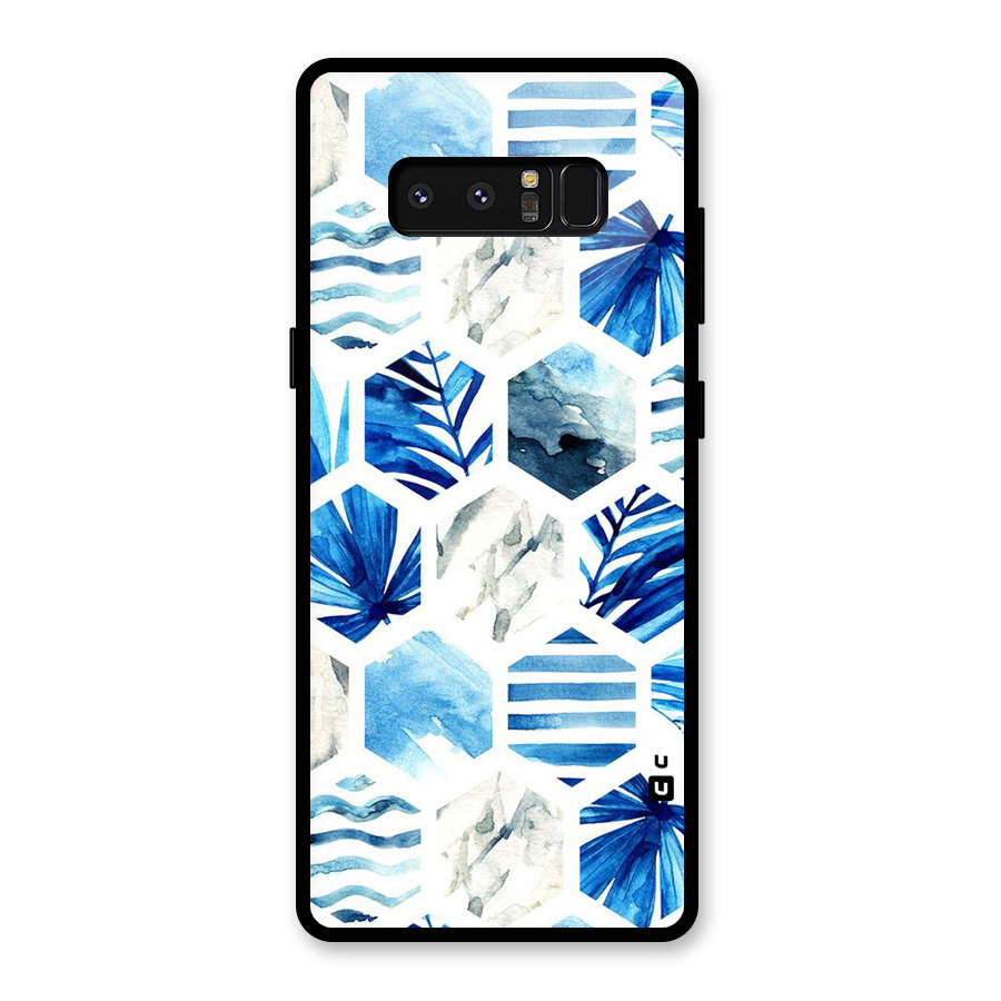 Beach Vibes Pentagon Design Glass Back Case for Galaxy Note 8