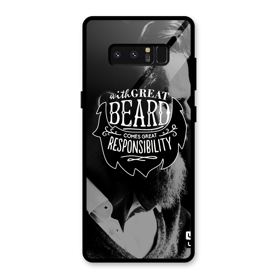 Beard Responsibility Quote Glass Back Case for Galaxy Note 8