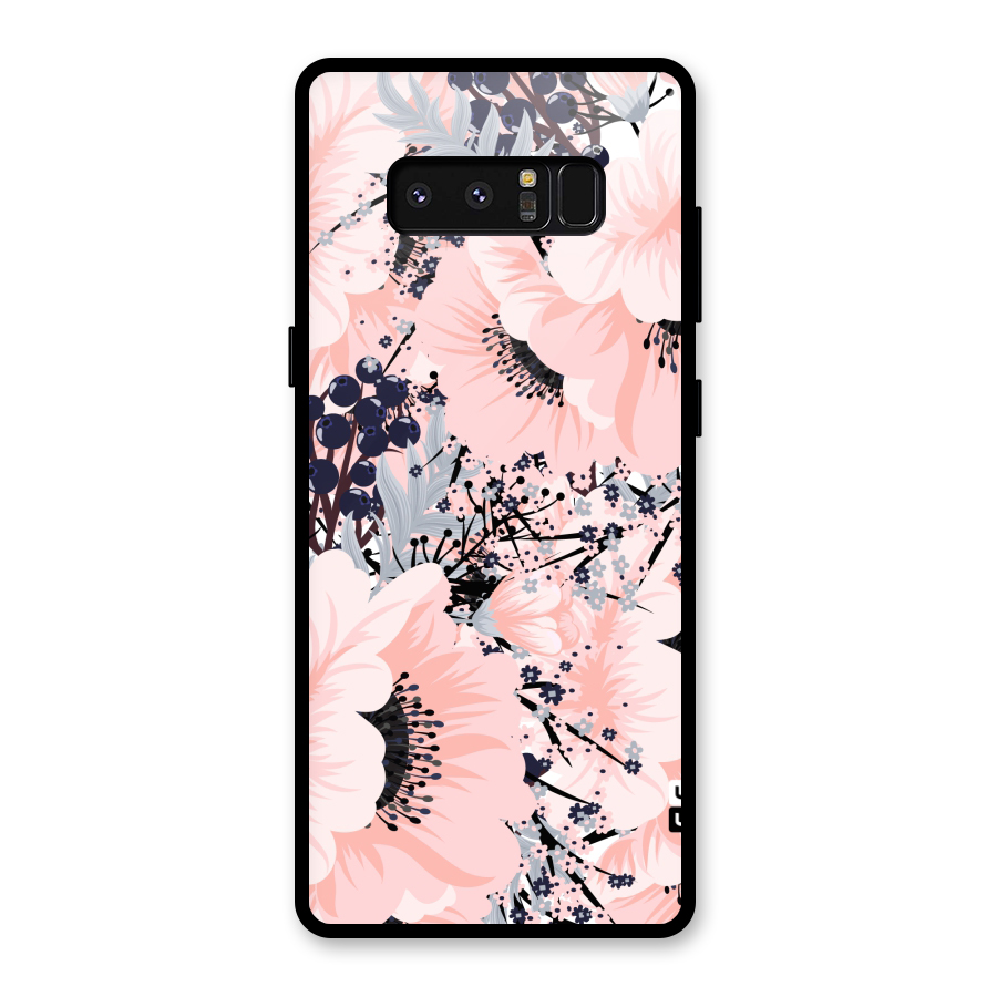 Beautiful Flowers Glass Back Case for Galaxy Note 8