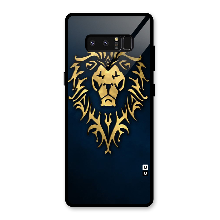Beautiful Golden Lion Design Glass Back Case for Galaxy Note 8