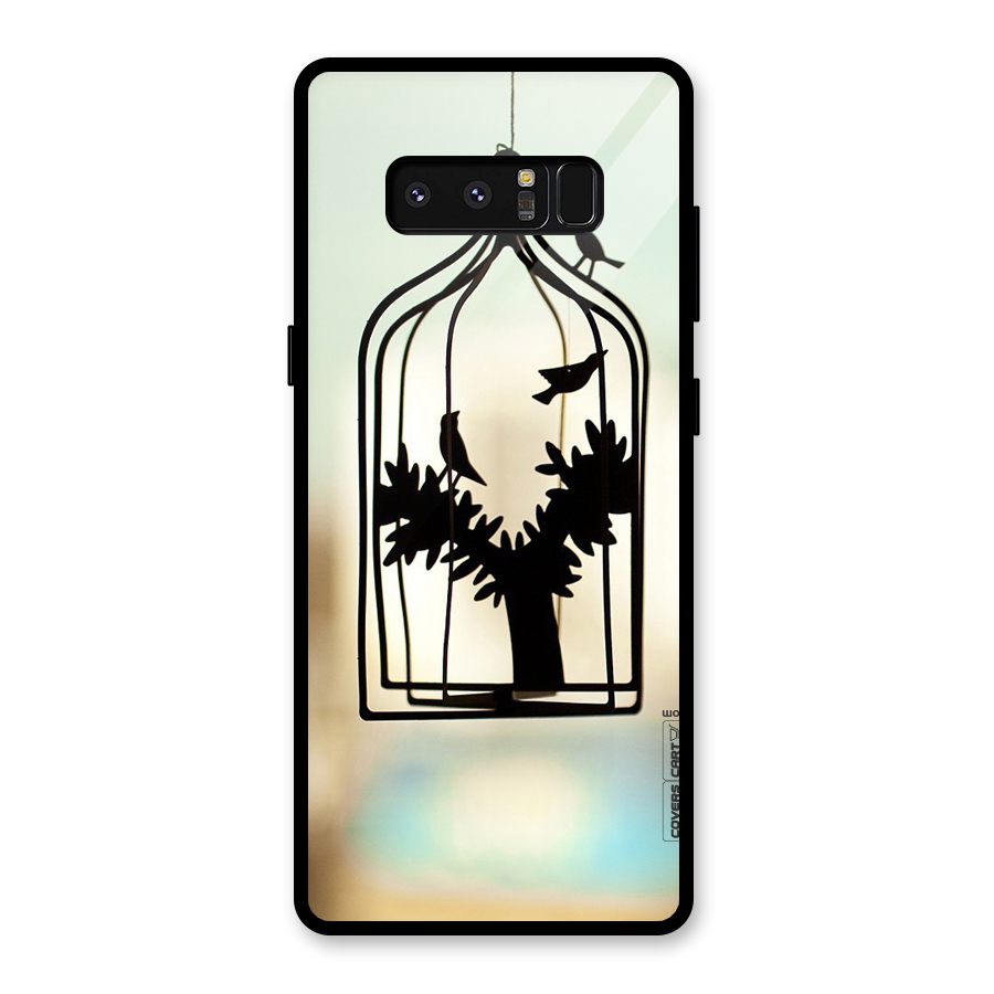 Beautiful Pegion Cage Glass Back Case for Galaxy Note 8
