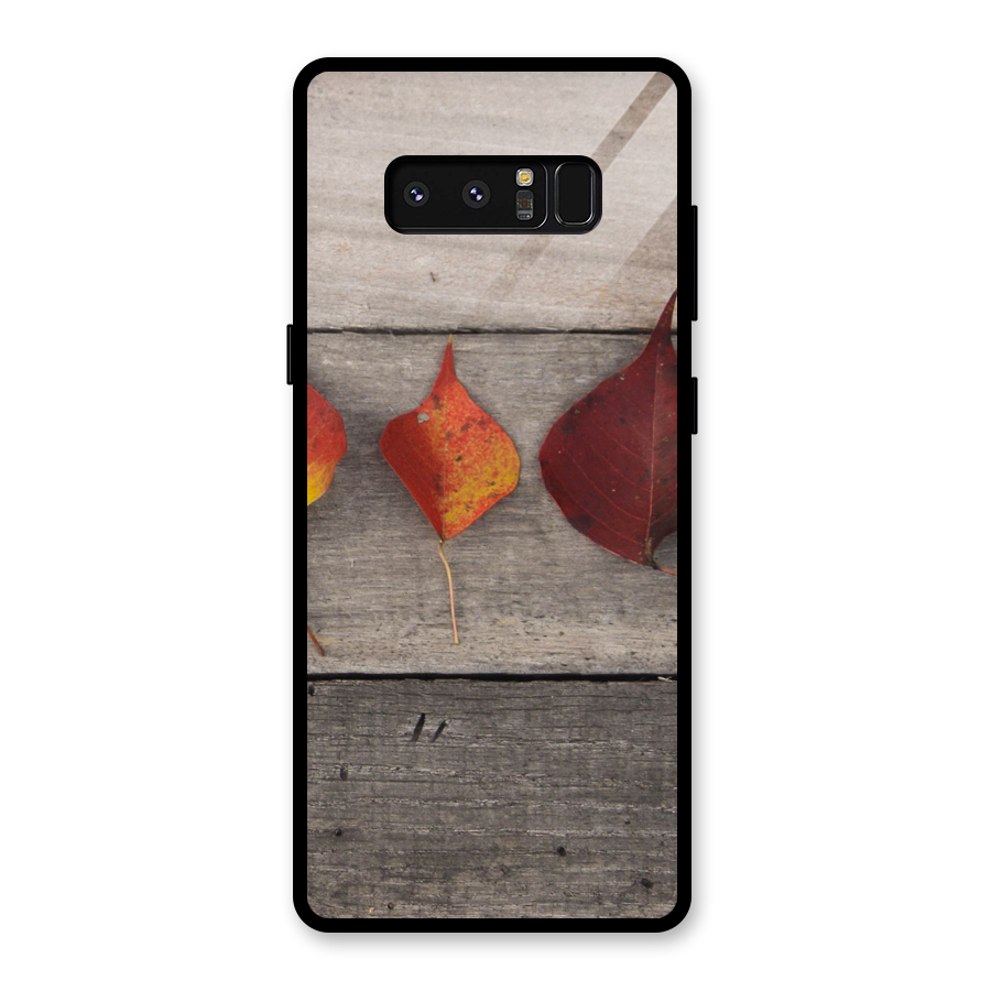 Beautiful Wood Leafs Glass Back Case for Galaxy Note 8