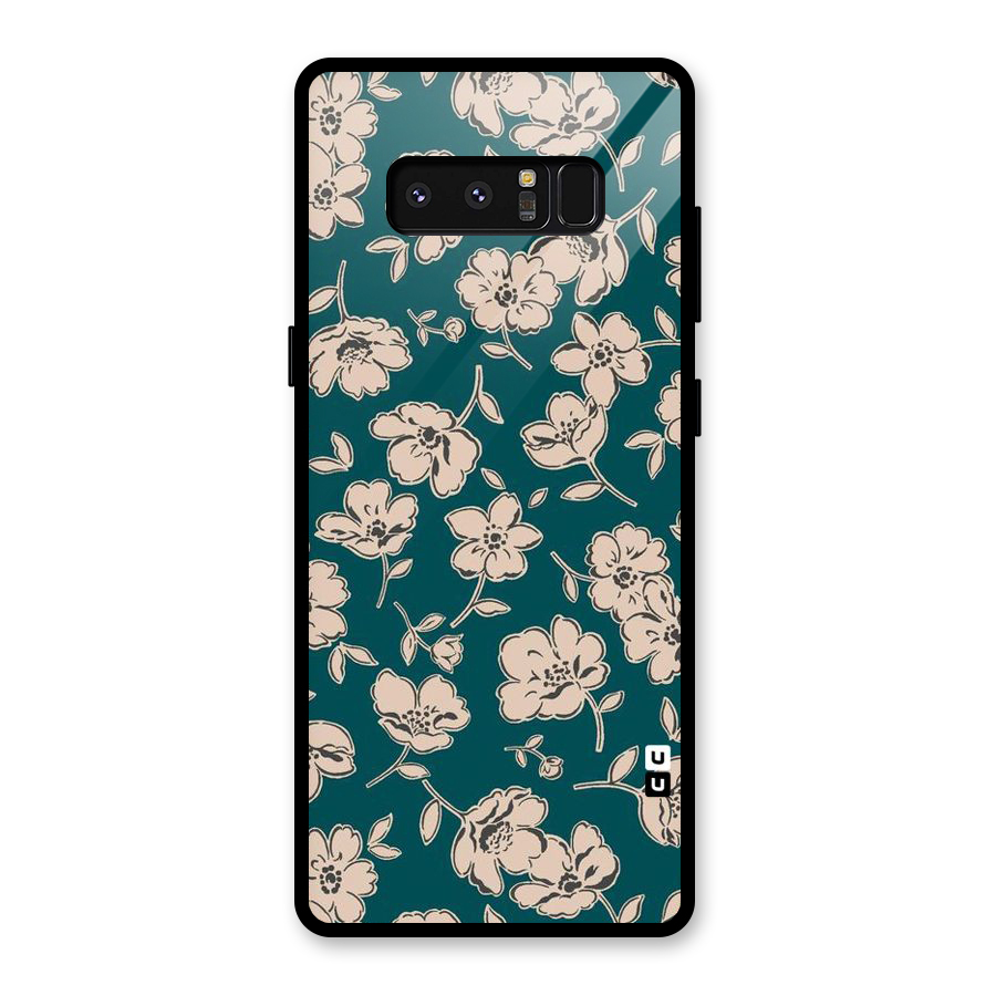 Beauty Green Bloom Glass Back Case for Galaxy Note 8