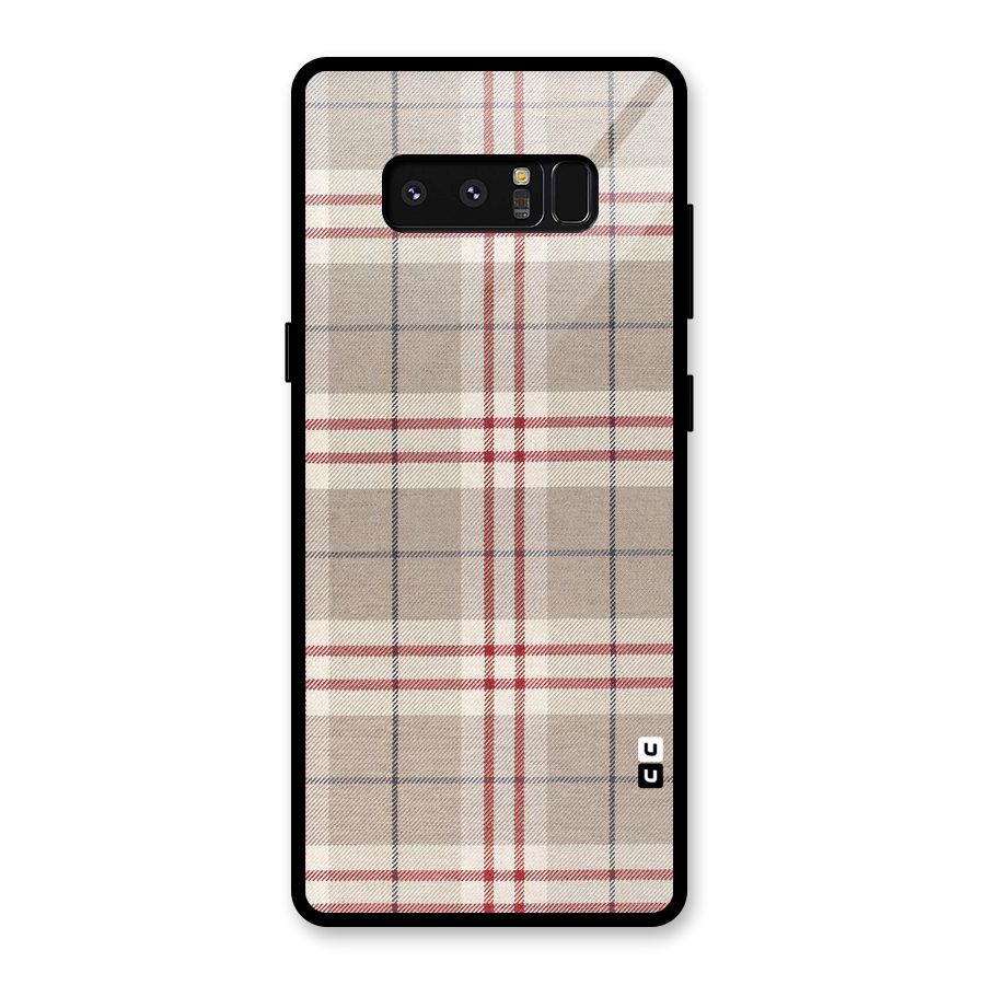 Beige Red Check Glass Back Case for Galaxy Note 8