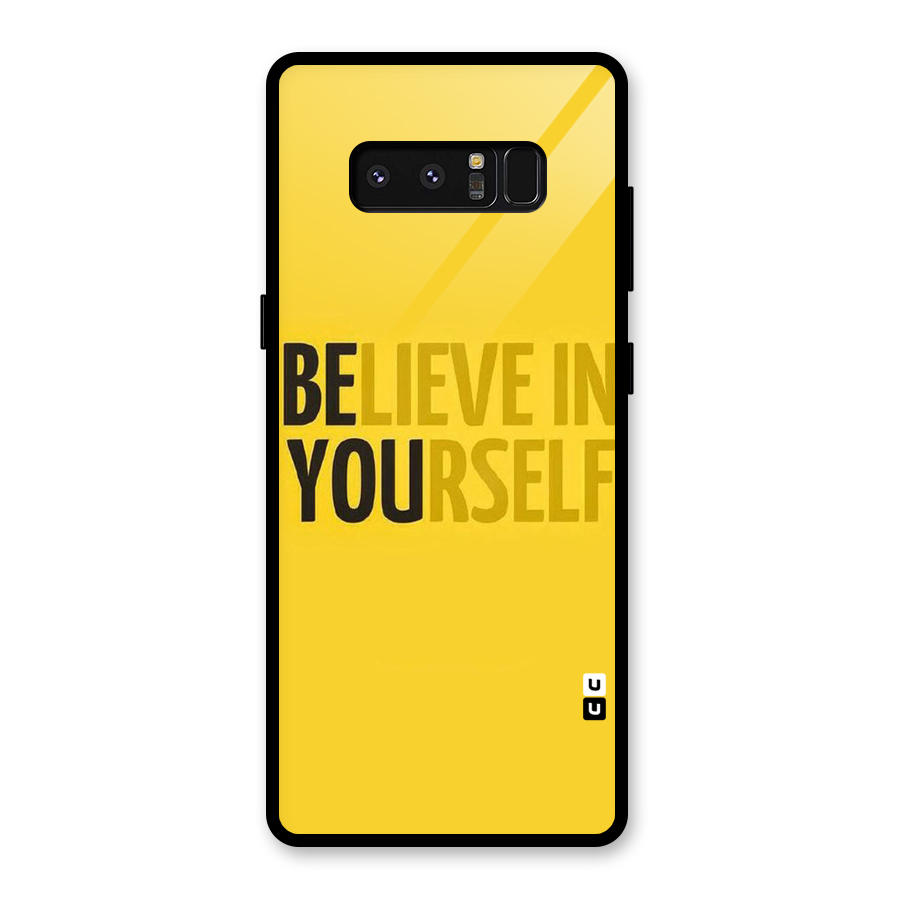 Believe Yourself Yellow Glass Back Case for Galaxy Note 8