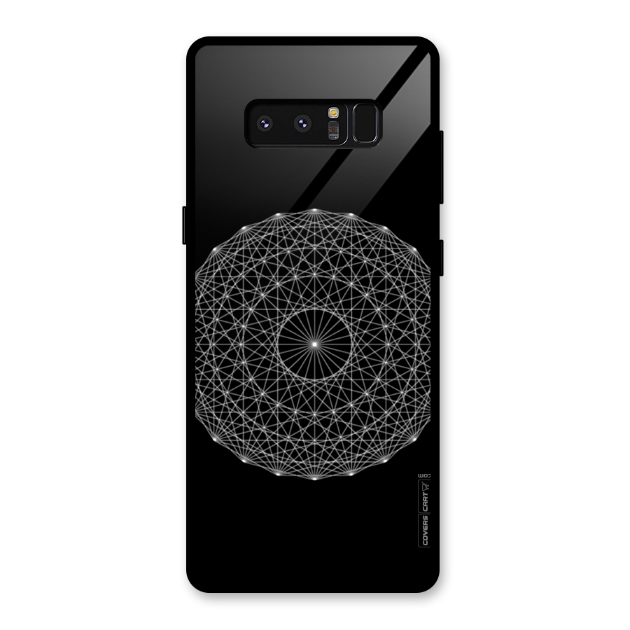 Black Clipart Glass Back Case for Galaxy Note 8