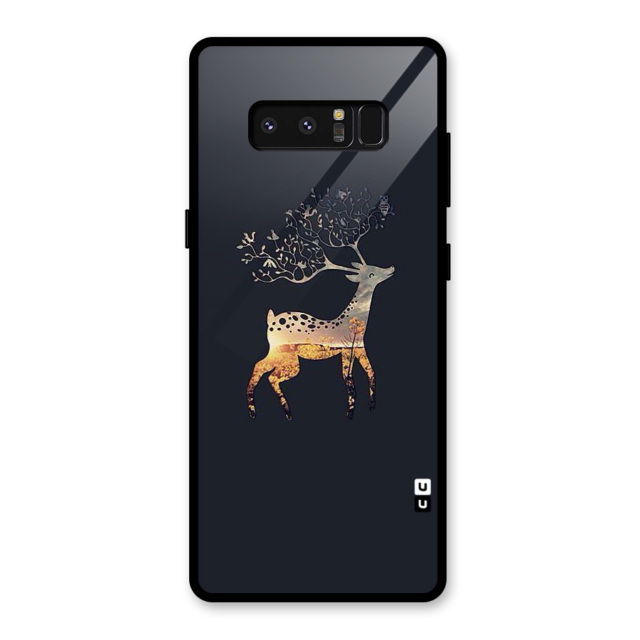 Black Deer Glass Back Case for Galaxy Note 8