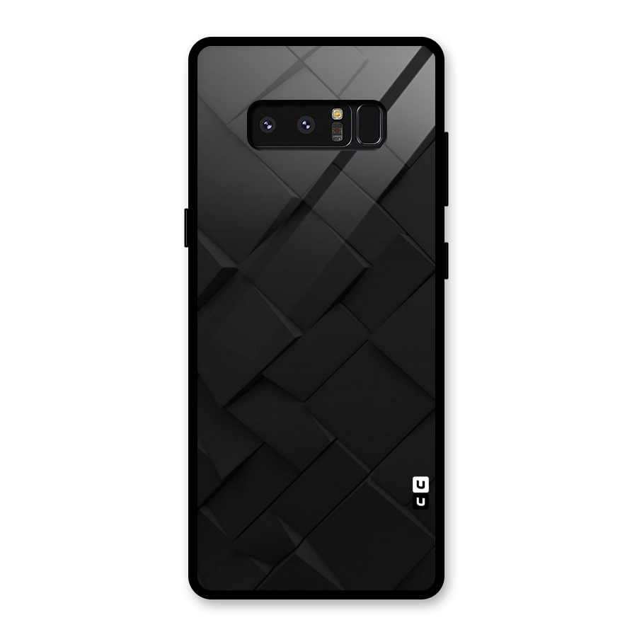 Black Elegant Design Glass Back Case for Galaxy Note 8