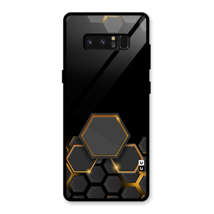 Black Gold Hexa Glass Back Case for Galaxy Note 8