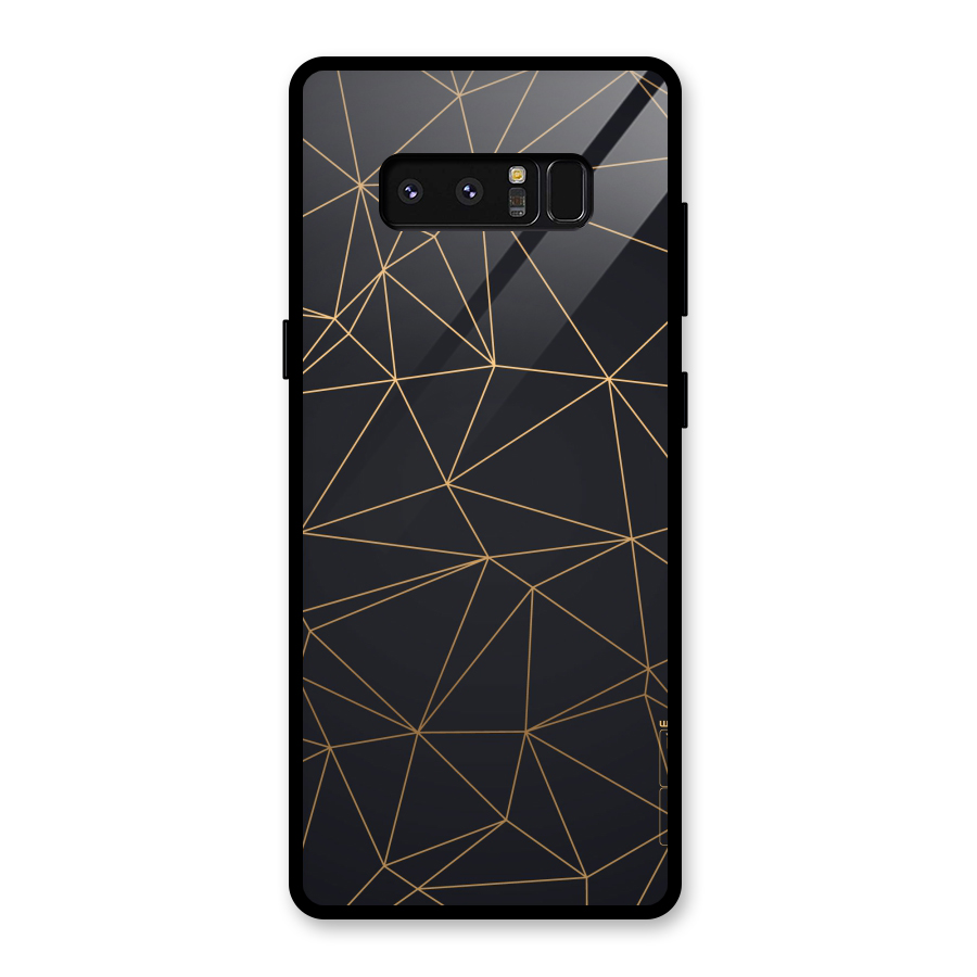 Black Golden Lines Glass Back Case for Galaxy Note 8