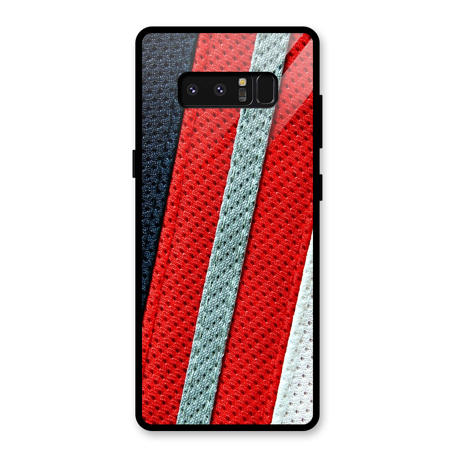 Black Red Grey Stripes Glass Back Case for Galaxy Note 8