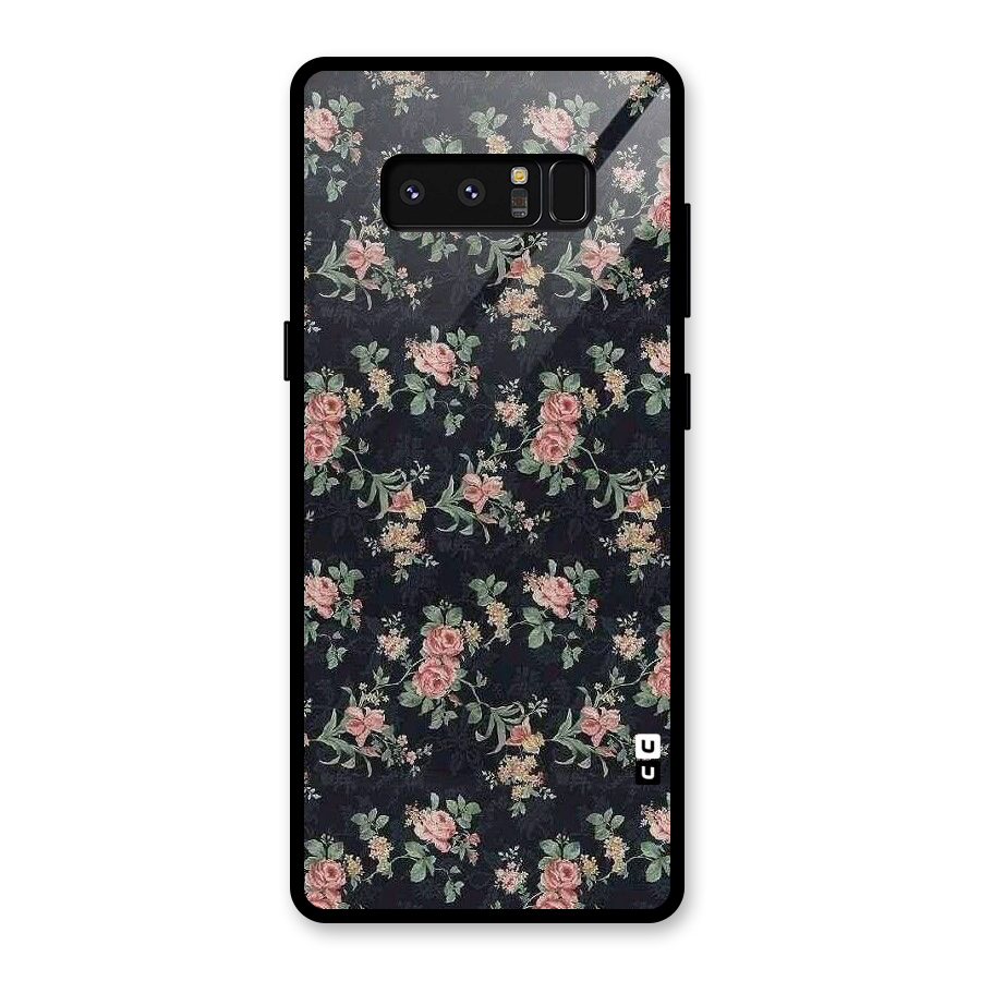 Bloom Black Glass Back Case for Galaxy Note 8