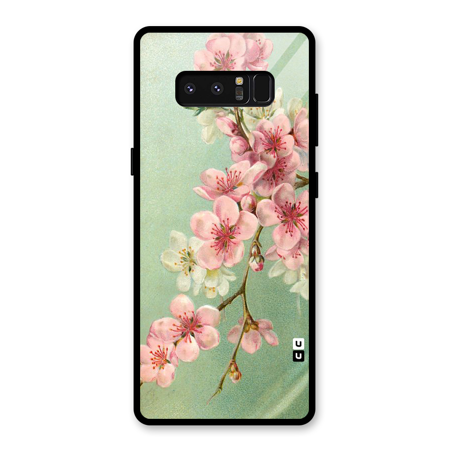 Blossom Cherry Design Glass Back Case for Galaxy Note 8