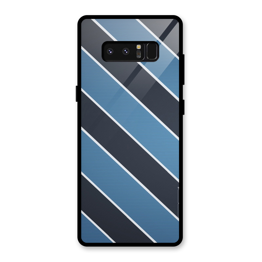 Blue Black Stripes Glass Back Case for Galaxy Note 8