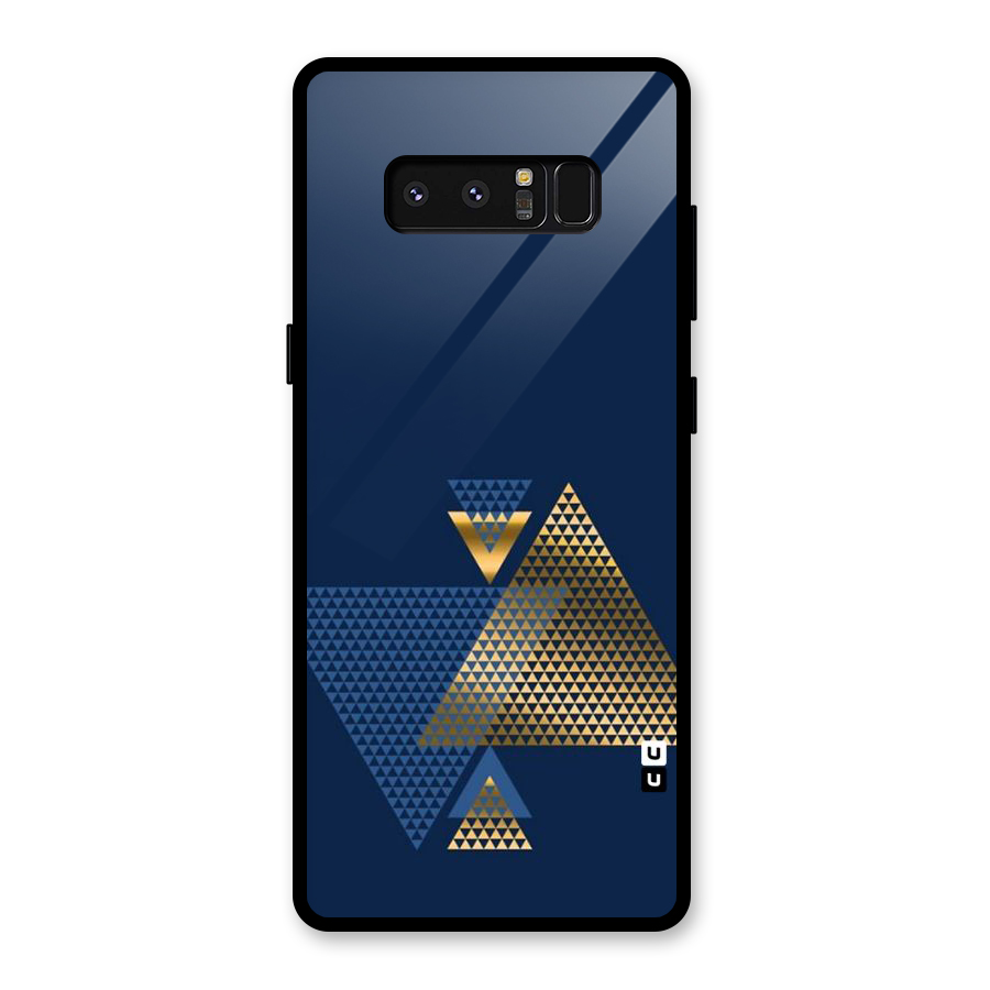 Blue Gold Triangles Glass Back Case for Galaxy Note 8