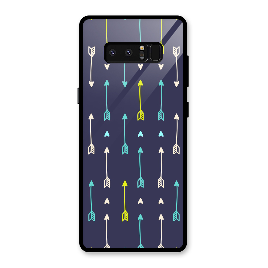 Boho Arrow Pattern Glass Back Case for Galaxy Note 8